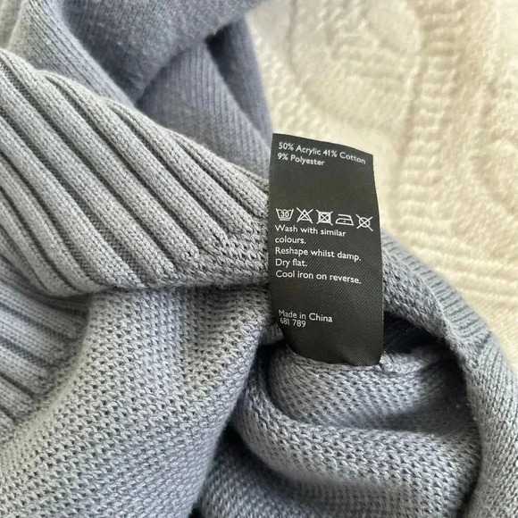 KIN Hoodie Blue Grey Pullover Oversized High Low Hem Kangaroo Size Large - Picture 7 of 11